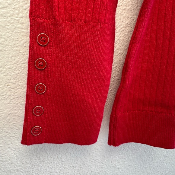 Talbots Vibrant Red Ribbed Turtleneck - Picture 4 of 5